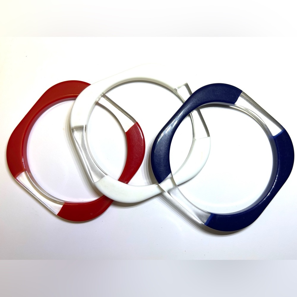 Set of 1978 Lucite Vintage Avon Summer Rainbow Lucite Bracelets